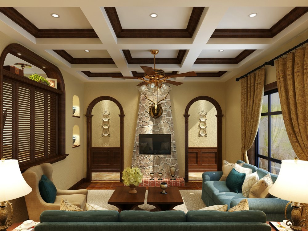 歐美風情四居室客廳沙發裝修圖片-房天下裝修效果圖